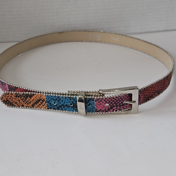 Elite Fresno California Multi Color Snake Print Belt - Picture 1 of 4